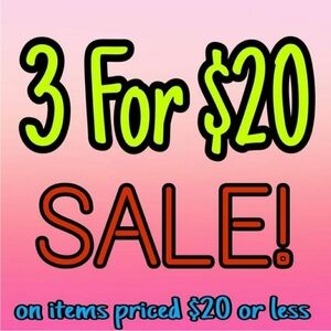 3 For $20 Sale Sign